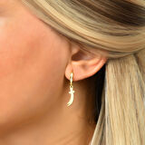 Zülfikar Taşlı Gümüş Küpe - Altın