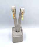 Zülfikar Taşlı Gümüş Küpe - Altın