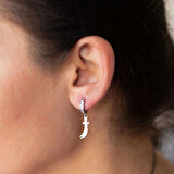 Zülfikar Taşlı Gümüş Küpe - Altın