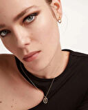 Renkli Taşlı Gümüş Harf Kolye - Altın