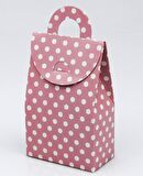 HEDİYE KUTU PEMBE BEYAZ PUANLI 5CM X 7CM 10'LU
