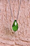 Kristal Peridot Taşlı 925 Ayar Gümüş Zincirli Kolye - N126401