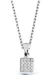 Zirkon Taşlı 925 Ayar Gümüş Kare Kolye - N134601