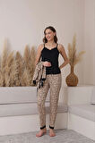 Pijamoni Milan Kumaş Leopar Desenli 3'lü Pijama Takımı -7571