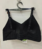 NERGİZ Kadın Önü Dantel Detaylı Fitilli  C Cup Toparlayıcı Sütyen -siyah