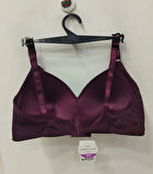 NERGİZ Kadın Puantiye Desenli C CUP Toparlayıcı Sütyen-Mürdüm