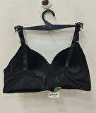 NERGİZ Kadın Puantiye Desenli  C CUP Toparlayıcı Sütyen -siyah