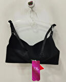 F.K Kadn Desteksiz ve Balensiz Yumuşak Siyah Sütyen