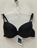 F.K Kadın Hafif Dolgulu Lazer Kesim Siyah Sütyen