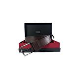 Fossil Kahve Çift Dikiş Suni Deri 4 cm Erkek Kemeri-130 Cm