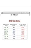 Fossil Desenli Siyah Klasik 3,5 cm Erkek Kemeri-115CM