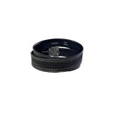 Fossil Gri Deri Desenli Suni Deri 4 cm Erkek Kemeri-110cm