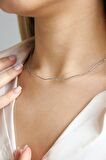 925 Ayar Gümüş İtalyan Model Kalemli Choker Tel Kolye - N161401