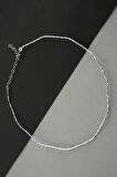 925 Ayar Gümüş İtalyan Model Kalemli Choker Tel Kolye - N161401