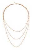 925 Ayar Gümüş Toplu Üç Zincirli Rose Gold Kolye - N166001