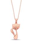 Tilki Figürlü 925 Ayar Gümüş Rose Kolye - N168301