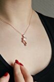 Tilki Figürlü 925 Ayar Gümüş Rose Kolye - N168301