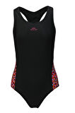 Slazenger SPL RacerBack Ld43 Kadın Mayo Siyah / Fuşya