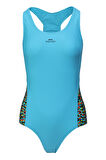 Slazenger SPL RacerBack Ld43 Kadın Mayo Mavi / Siyah