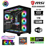 Xaser Delux X07 Ryzen 7 5700X 32GB Ram 1TB M.2 NVMe SSD 8GB RTX5050 Sıvı Soğutmalı Oyuncu Bilgisayarı