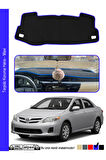 Toyota Corolla Torpido Koruma Halısı 2012-2019 Modele Özel Üretim - Mavi Kenar