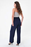 Kadın Lacivert Kore Model Palazzo Pantolon
