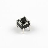 4 Pinli Push Buton - Siyah (6x6x5 mm)