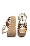 Kadın Hasır Taban Yüksek Platform Topuklu Eva Sandalet 2325