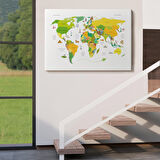 Harita Sepeti Dünya Haritası Dekoratif Kanvas Tablo Ülke ve Başkentli Öğretici ve Sembollü 2325