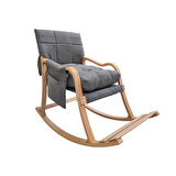 Reyo Paşa Ahşap Sallanan Sandalye, Boyun Yastıklı Çıkartılabilir Kılıflı Minderli Dinlenme Koltuğu E