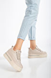 Granes Kadın Bej Gizli Topuk Sneaker