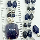 2331 Hindistan el kesimi İyolit Kristal Kuvars el yapımı kolye