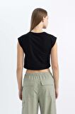DeFacto Coool Loose Fit Bisiklet Yaka Basic Düz Atlet C5338AX24SMBK81