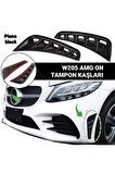 Mercedes C Serisi W205 (2018 Ve Sonrası) Makyajlı Kasa Amg Uyumlu Ön Kaşlar (parlak Siyah)