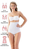 Beyaz 2813 Yüksek Bel Slip Lazer Korse