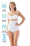Beyaz 2813 Yüksek Bel Slip Lazer Korse