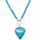 2336 İran nişabur Firuze Apatit el yapımı kolye a