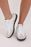 Dijital Baskı Kadın Beyaz-Oranj Sneaker Ayakkabı