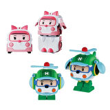 Nessiworld POLI MRT-674 Robocar Poli Mini Transforming Kasabanın Kurtarma Araçları 4lü Set