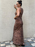 LEOPAR DESEN HALTER ATLET