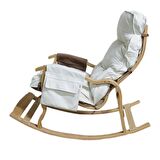 Reyo Home Asos Lüks Çift Minderli Sallanan Sandalye Tv Koltuğu Kahve/Krem