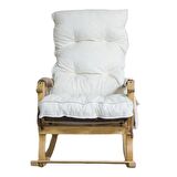 Reyo Home Asos Lüks Çift Minderli Sallanan Sandalye Tv Koltuğu Kahve/Krem