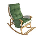 Reyo Home Asos Lüks Çift Minderli Sallanan Sandalye Tv Koltuğu Yeşil/Krem