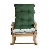 Reyo Home Asos Lüks Çift Minderli Sallanan Sandalye Tv Koltuğu Yeşil/Krem
