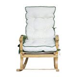 Reyo Home Asos Lüks Çift Minderli Sallanan Sandalye Tv Koltuğu Yeşil/Krem