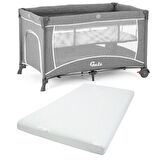 Gulz Raftel Oyun Parkı Bebek Beşik 70x120 Cm + YATAKLI Light Grey