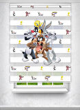 Tweety Bunny Sylvester Baskılı Zebra Perde - Çocuk Odası Perdesi - Baskılı Zebra Stor Perde