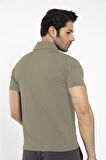 Crozwise Waffle - Erkek Haki Polo Yaka Spor T-shirt - 7129-04