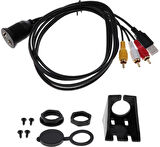 4825 Usb 2Rca 3.5mm Aux Araç İçi Kontrol Paneli Uzatma Ek Kablosu