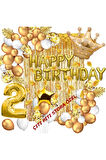 2 Yaş Lüks Happy Bırthday Kral Taçlı Doğum Günü Seti